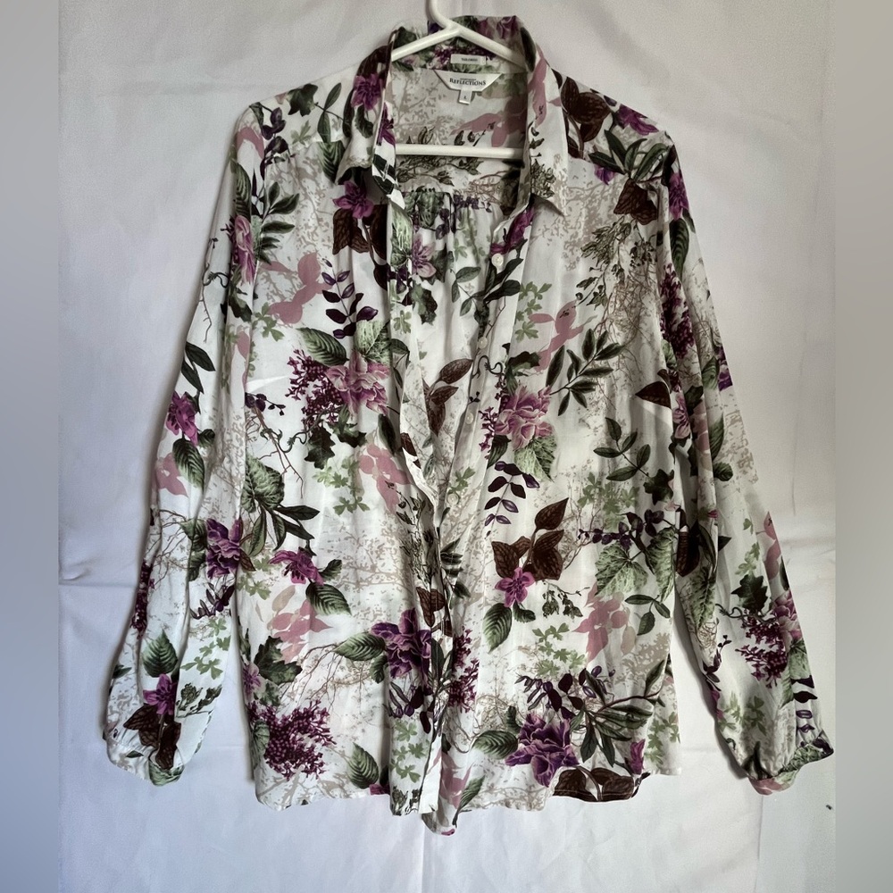 Northern Reflections Cottagecore Floral Button Down Blouse